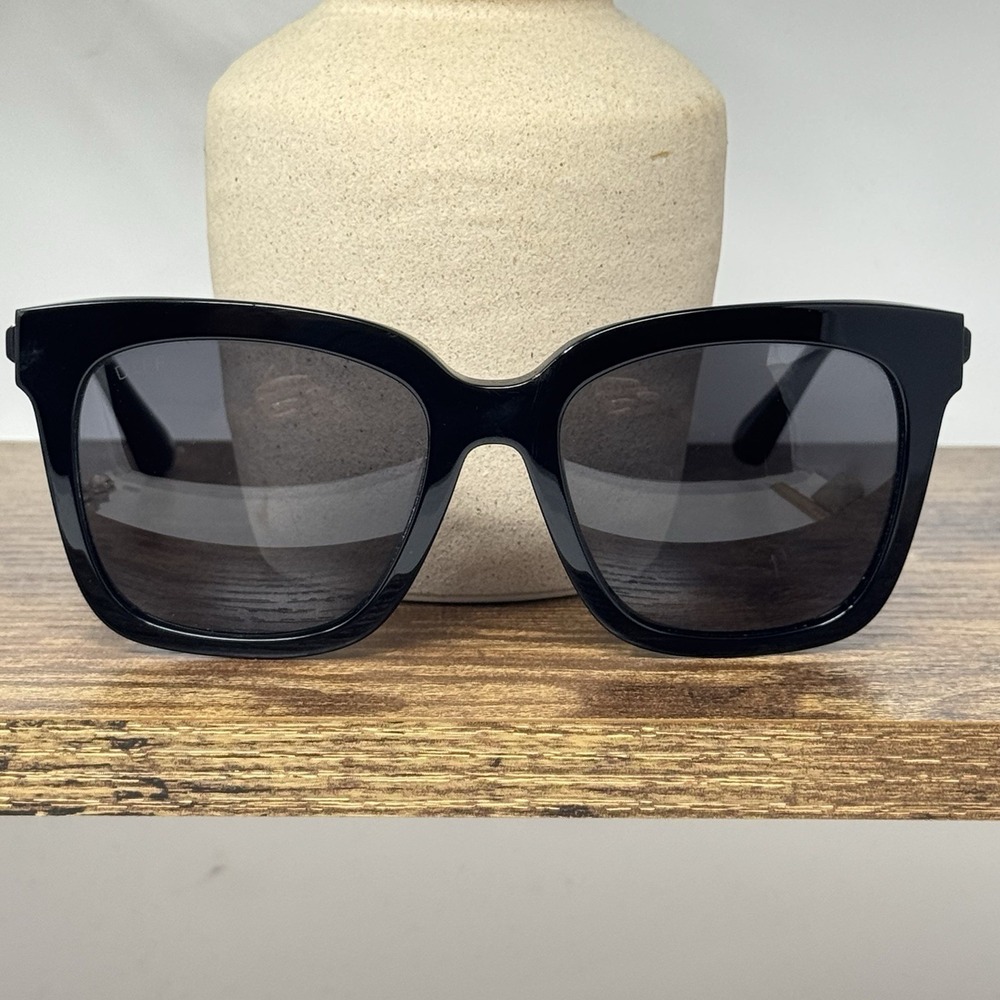 Diff Bella Black/Black Square Bk-Gr10P Polarized Sunglasses 54-19-142 - Picture 3 of 12